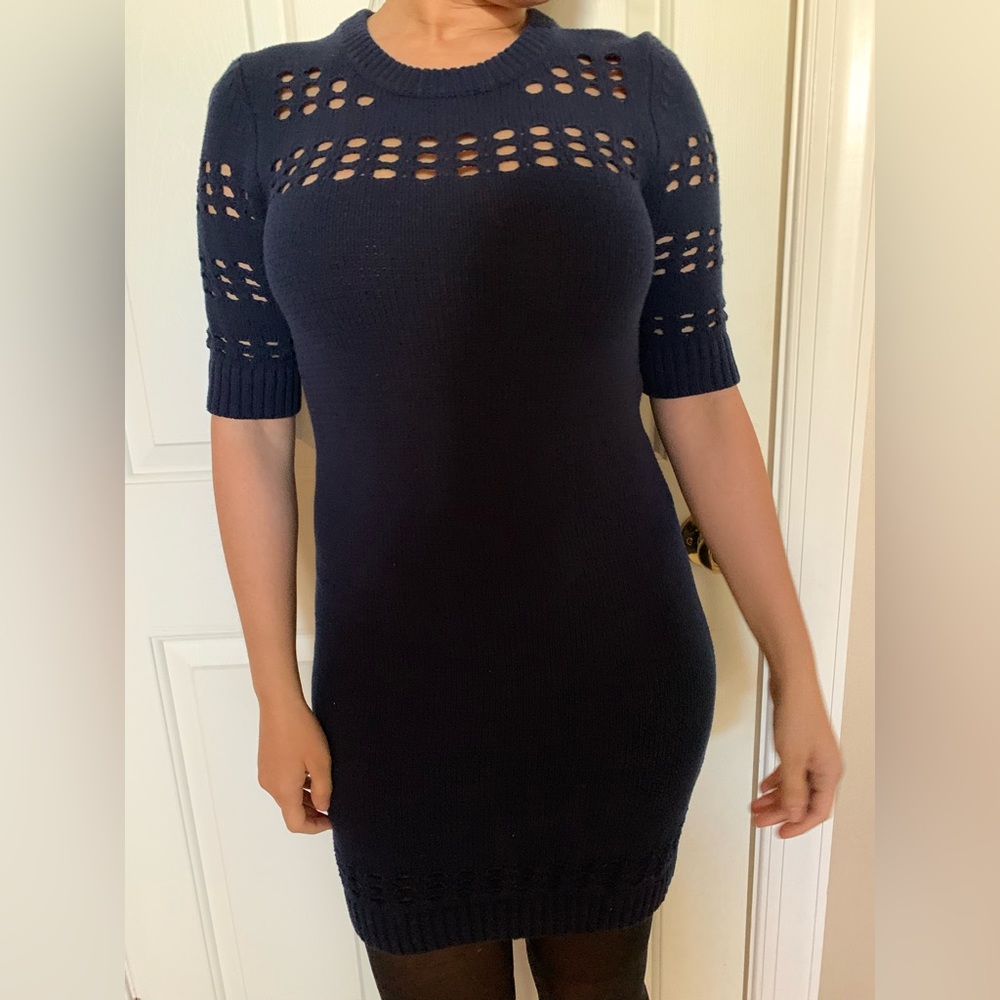 Navy Remain cotton blend sweater mini dress in great condition.